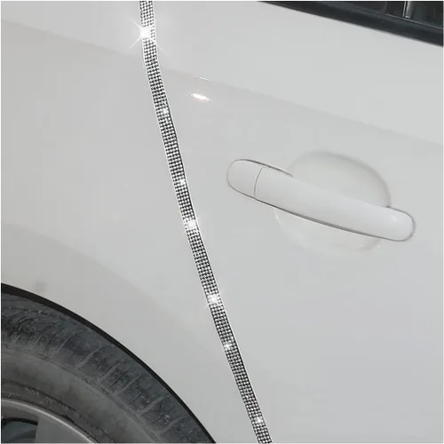 Miniatura 9 de 2 protectores de entrada para el borde de la puerta del automóvil, adhesivo anticolisión brillante, tira protectora para el umbral de la puerta