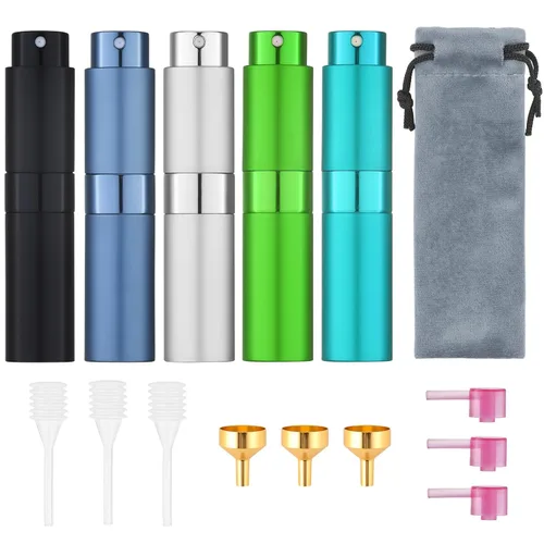 Tekson Atomizador de perfume de viaje de 0.3 fl oz, recargable, mini botella de spray de colonia vacía, pequeño rociador portátil para después del