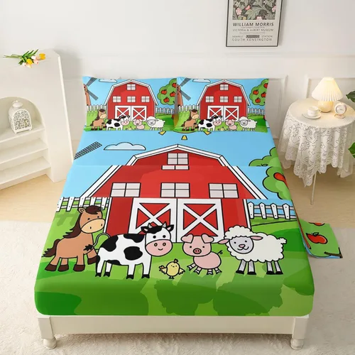 Miniatura 17 de QOOMO Sábanas Kawaii de Conejo para Niños Tamaño Twin, Juego de Sábanas de Cama Kawaii Bunny con Bolsillo Profundo de 16", Juego de Sábanas