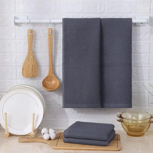 Miniatura 143 de Kitinjoy - Paños de cocina de 100 % algodón, tela de tejido gofrado, paño de limpieza ultrasuave, absorbente y de secado rápido. Beige