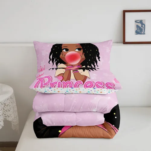 Miniatura 12 de Erosebridal Juego de ropa de cama de princesa de ballet, tamaño Queen, juego de edredón de 3 piezas para niñas bailarinas de ballet, lindo juego