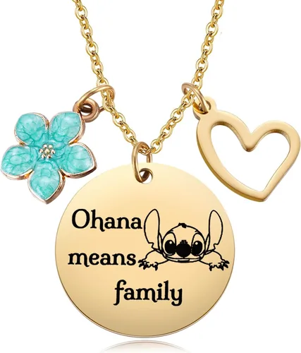 MIXJOY Bonito collar de dibujos animados de Stitch para mujeres y niñas, inspirado en el cumpleaños de Stitch para nieta, hija, sobrina