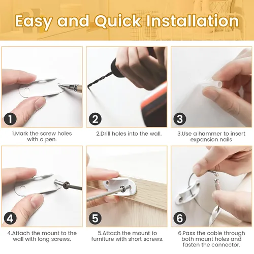 Miniatura 7 de Booda Brand Anclajes para muebles (paquete de 10) para proteger a los bebés, correas de muebles antipuntas, anclaje para muebles que aseguran 400