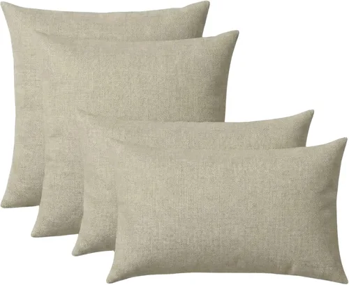 Miniatura 49 de RSH DECOR: Sunbrella Juego de 4 almohadas lumbares y cuadradas 20 x 12 pulgadas y 17 x 17 pulgadas Tela resistente al agua y a la decoloración