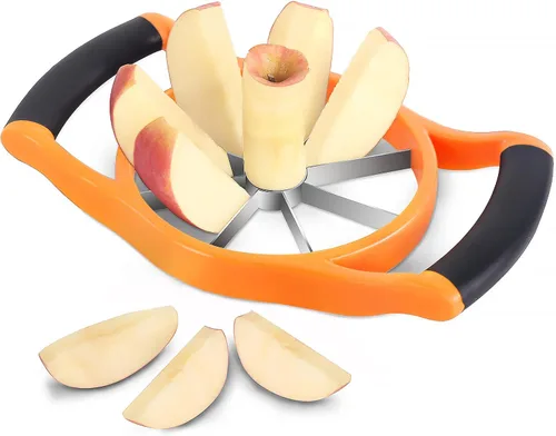 Miniatura 10 de Newness - Cortador de manzana extra grande de 5.12 pulgadas, cortador de manzana resistente de 16 rebanadas, descorazonador de manzana duradero, Rojo