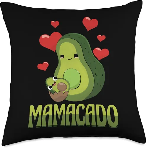 Miniatura 5 de Avocado By VM Mamacado - Almohada divertida con diseño de fruta de aguacate verde, 16 x 16 pulgadas, multicolor