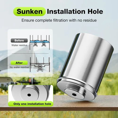 Miniatura 5 de Purewell Sistema de filtro de agua de gravedad portátil de 1.0 galones, sistema de encimera de ultrafiltración de 4 etapas de 0.01 μm con ventana