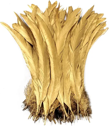 Miniatura 17 de THARAHT 50 piezas de plumas de cola de gallo, naturales, de 12 a 14 pulgadas (30-35 cm) para manualidades, bodas, atado de moscas, plumas para Rosa