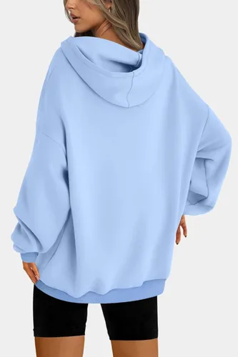 Miniatura 2 de EFAN Sudaderas con capucha de forro polar de gran tamaño para mujer, estilo casual, de manga larga, sueltas, ligeras, ropa de otoño e invierno