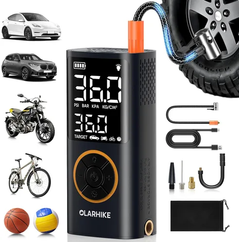 Miniatura 16 de OlarHike Tire Inflator Portable Air Compressor, USB-A & Power Bank,Smart Dual Hose System, Auto Air Comprassor for Car Tires, Balls,Bike