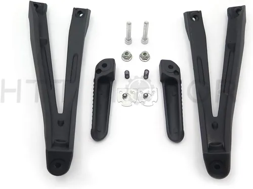 Miniatura 3 de MT390-005-BK - Soporte de clavijas de pie de pasajero trasero negro plateado compatible con Yzf R1 2004-2008