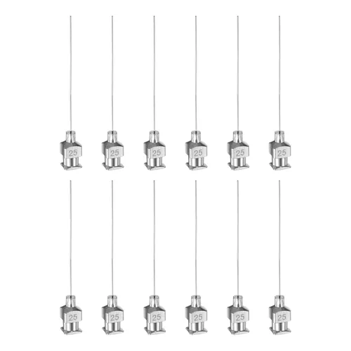 Miniatura 15 de HARFINGTON 12 agujas dispensadoras de acero inoxidable calibre 17, 1 1/2 pulgadas, tubo de aguja de pegamento de metal, puntas romas, Luer Lock