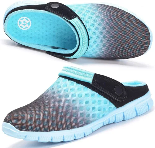 Miniatura 8 de Hsyooes Zapatos de jardín para hombre y mujer, zapatos de jardín de malla transpirable, antideslizantes, sandalias de playa para exteriores, unisex