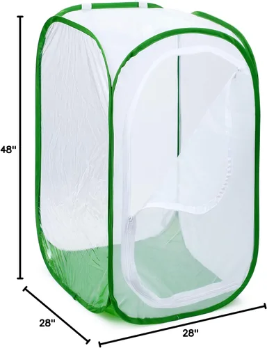 Miniatura 4 de Hábitat de 48 pulgadas RESTCLOUD, jaula terrario de red para insectos plegable, para mariposa monarca de 28 x 28 x 48 pulgadas.
