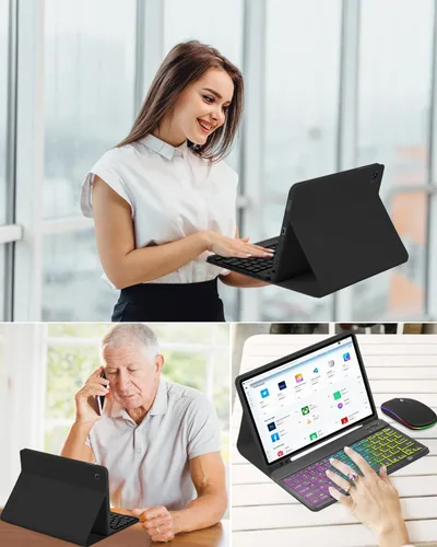 Miniatura 8 de Funda EAMPANG con teclado ratón para Samsung Galaxy Tab A9 Plus de 11 pulgadas (SM-X210/X215/X216/X218), teclado magnético desmontable USB-C