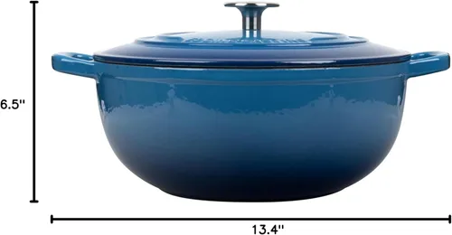 Miniatura 7 de EDGING CASTING Olla Holandesa de Hierro Fundido Esmaltado con Tapa para Hornear Pan de Masa Madre, Ollas Holandesas para Pan, Ollas de Cocina, 5
