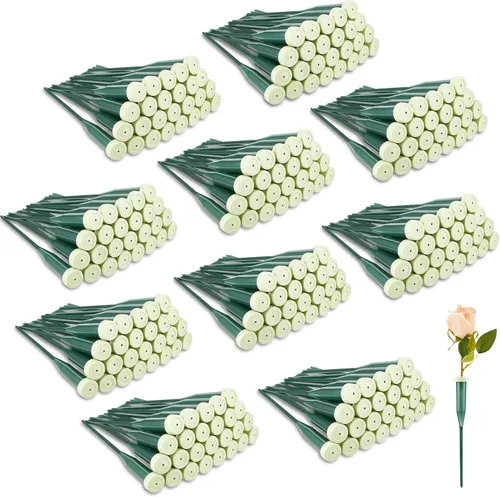 Miniatura 8 de Tessco for you 150 tubos de agua florales de 6 pulgadas, suministros de flores de plástico para flores frescas con tapa de goma para arreglos