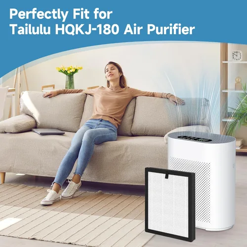 Miniatura 8 de Paquete de 2 filtros de repuesto HQKJ-180 compatibles con Tailulu HQKJ-180 purificador para filtro de habitación grande, humo, caspa de mascotas