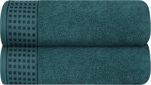Miniatura 84 de GLAMBURG Juego de 2 toallas de baño de gran tamaño 100% algodón, 28 x 55 pulgadas, ultra suaves, altamente absorbentes, compactas, de secado rápido