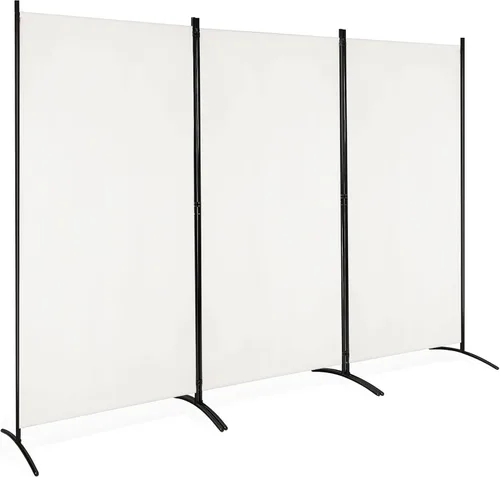Miniatura 12 de DORTALA Morden - Divisor de habitación de 3 paneles, pantalla de división de privacidad plegable independiente con marco de acero, divisor