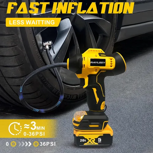 Miniatura 3 de Inflador de neumáticos inalámbrico para batería Dewalt MAX de 20 V [solo herramienta], compresor de aire portátil de 160 PSI con medidor de presión
