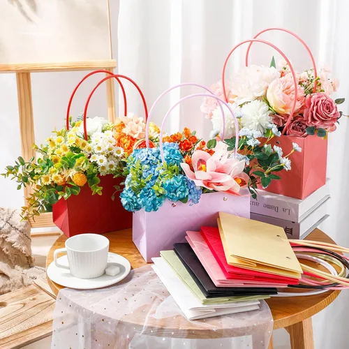 Miniatura 4 de TaoBary 18 bolsas de flores con asas para ramo, caja de regalo floral de graduación 2026, cajas de floristería impermeables para suministros