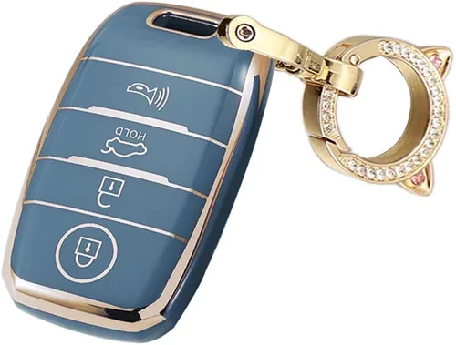 Miniatura 25 de ontto Funda para llave de automóvil de 4 botones compatible con Kia Forte Koup NIRO Optima Rio TPU llavero suave y duradero, color beige