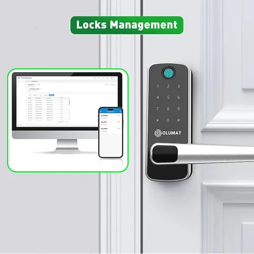 Miniatura 8 de Olumat Cerradura inteligente con sensor de puerta, huellas dactilares, código, entrada sin llave, fácil instalación, garantía de satisfacción de 30