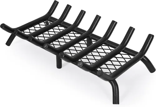 Miniatura 12 de Rejilla de chimenea de 30 pulgadas con retenedor de brasas Rejilla de leña para chimenea con barra redonda de acero sólido resistente de 3/4