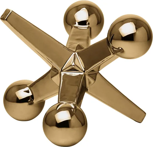 Torre & Tagus Gran cerámica oro Jack Decor 9 "Retro decorativo cerámica Jack escultura para decoración del hogar, hecho a mano en oro