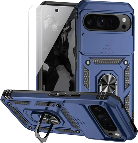 Miniatura 16 de Funda para Google Pixel 9 Pro XL con cubierta para lente de cámara, protector de pantalla HD, doble capa de grado militar a prueba de caídas