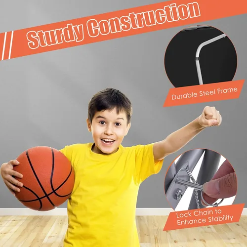 Miniatura 5 de Giantex Juego de Arcade de Baloncesto Plegable, 8 Opciones de Juego, Juego Electrónico de Tiro Doble para 2 Jugadores con 4 Bolas y Sistema de Blanco