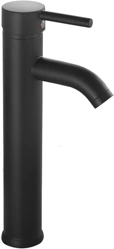 Miniatura 7 de Grifo de lavabo de baño negro con una sola manija de un agujero, grifo de baño de latón, tocador de baño, montaje en cubierta comercial con manguera