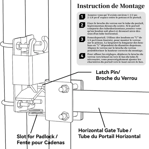 Miniatura 9 de S16100700 - Pestillo de puerta con cerradura de dos vías con cerradura de combinación de 4 dígitos y destornillador para puertas de metal con tubos