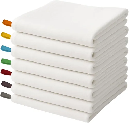Miniatura 40 de Toallas de saco de harina, toalla de té para manualidades, toalla de cocina, toallas de secado de platos, toalla de algodón en blanco para bordado