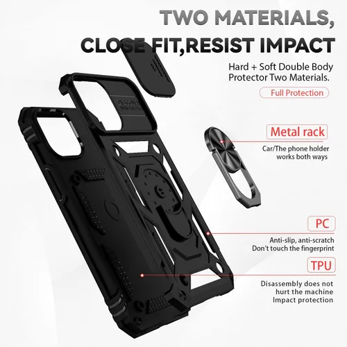 Miniatura 7 de Funda para iPhone 12 / iPhone 12 Pro con cubierta para lente de cámara, protector de pantalla HD, protección contra caídas de grado militar, soporte