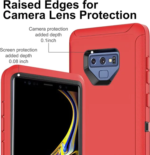 Miniatura 2 de Funda para Galaxy Note 9 con protector de pantalla de TPU [2 unidades], 3 en 1, protección resistente a los golpes, color negro y gris