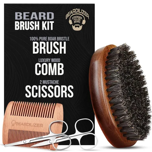 Miniatura 6 de Beardilizer Peine para barba - 100% natural negro buey cuerno de búfalo y mango de sándalo