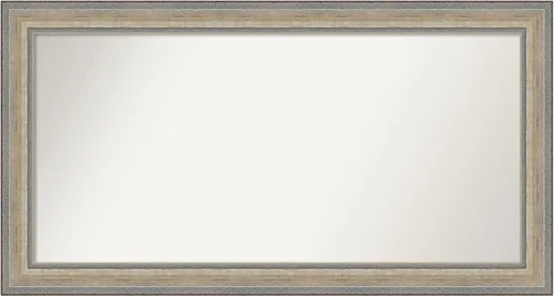 Miniatura 268 de Amanti Art Espejo de baño plateado para sobre fregadero, 28 x 47 pulgadas, espejo rectangular de plata imperial, marco de madera tradicional de gran