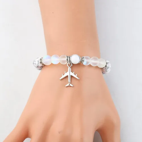 Miniatura 5 de FUSTMW Pulsera de avión, colgante de avión, joyería para asistente de vuelo, regalos de graduación para aviación, viajero, regalos seguros