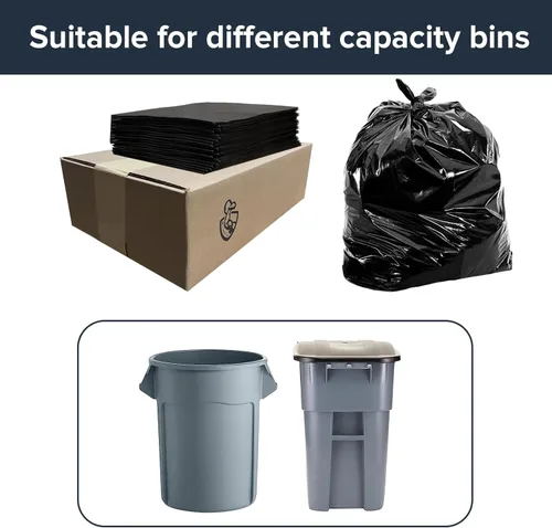 Miniatura 7 de Bolsas de basura grandes de 45 a 50 galones resistentes, 100 paquetes, 38 bolsas de basura de 46 a 2 mil, bolsa de basura negra gruesa y grande