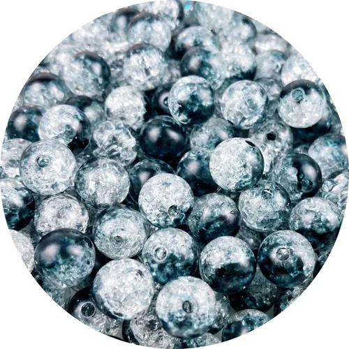300 cuentas de acrílico agrietadas de 0.315 pulgadas (0.315 in) redondas de cristal, cuentas espaciadoras a granel para hacer joyas, collares, Negro