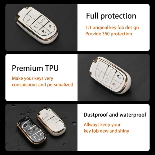 Miniatura 3 de Funda para llavero Dodge Challenger - 3, 4, 5 botones, protector de llavero de TPU suave