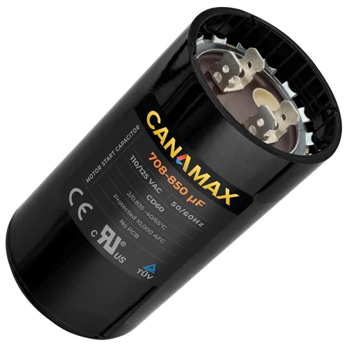 Miniatura 11 de 108-130 uf 108/130 MFD 110-125 VCA Voltios CD60 Condensador de arranque de motor redondo 50/60 Hz AC Eléctrico - Compatible con condensadores