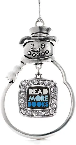 Miniatura 57 de Inspired Silver - Adorno de rodillo de reina - Adorno cuadrado de plata con muñeco de nieve con joyas de circonita cúbica