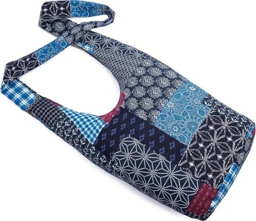 Miniatura 44 de Bolsa de hombro para mujer, de lona en estilo hippie/bohemio para llevar cruzada al hombro, disponible en diferentes colores y estampados