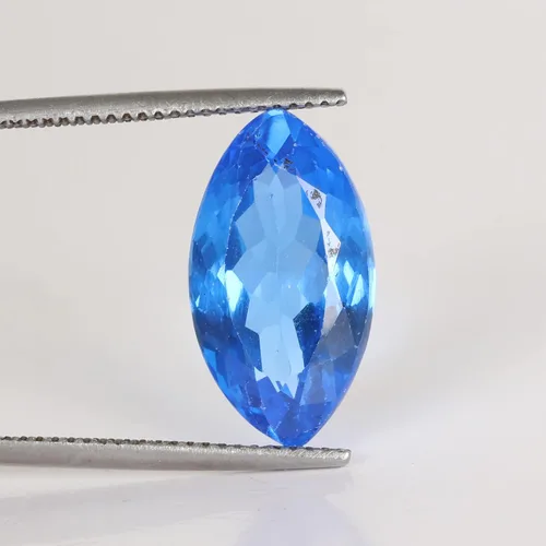 Miniatura 4 de GEMHUB 10.8 ct Piedra preciosa de zafiro de aciano azul marquesa para la fabricación de joyas Creada en laboratorio Piedra preciosa zafiro azul EPS