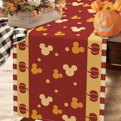 Miniatura 5 de Seliem Camino de Mesa de Calabaza de Otoño, Decoración de Mesa de Cocina y Comedor de Lunares Rojos de Acción de Gracias de Otoño, Decoración
