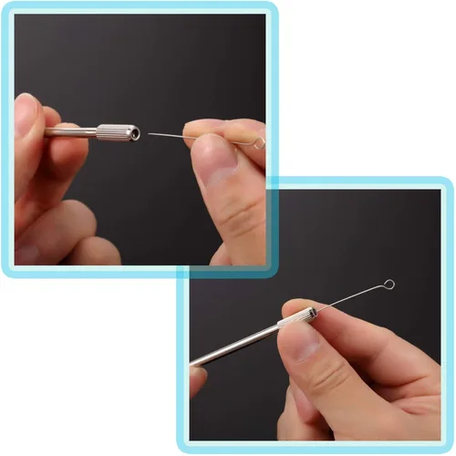 Miniatura 6 de Hotop 2 Piezas Asa de Inoculación Micología Asa de Inoculación Reutilizable con 90 Asas de Inoculación de Nicromo Metálicas Reemplazables Varilla