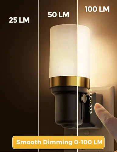 Miniatura 3 de L LOHAS LED Luces nocturnas enchufables a la pared, luz nocturna regulable con sensor de encendido/apagado automático, blanco cálido de 3000 K